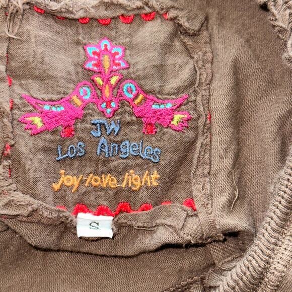Johnny Was S brown Flora Embroidered Short Tiered‎ Dress - Picture 4 of 13